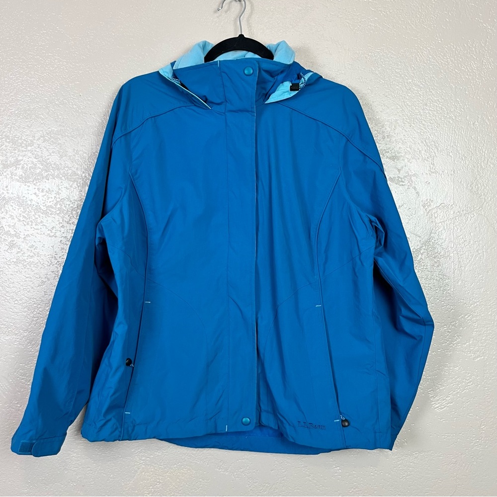 L.L. Bean Jacket Women's Size‎ Medium Blue Windbreaker Hoodie Jacket